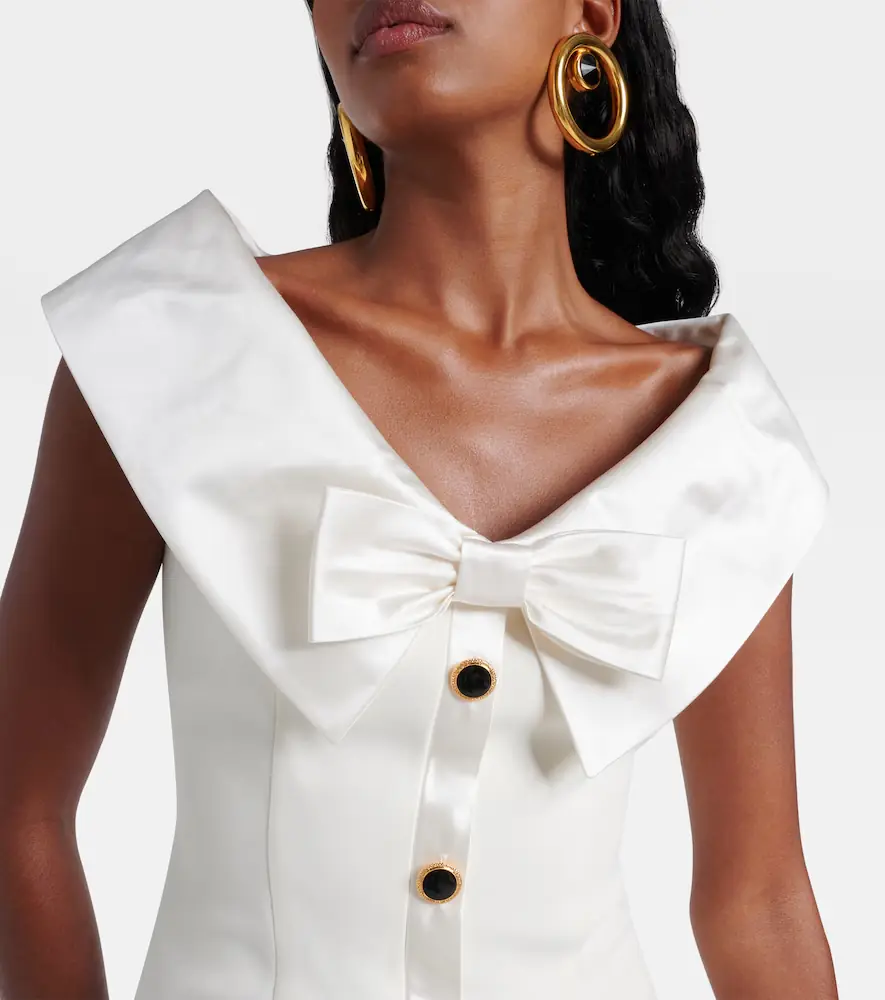 Alessandra Rich Bow-detail satin-trimmed cady minidress | Thumbnail 6 Alessandra Rich Bow-detail satin-trimmed cady minidress | Thumbnail 6
