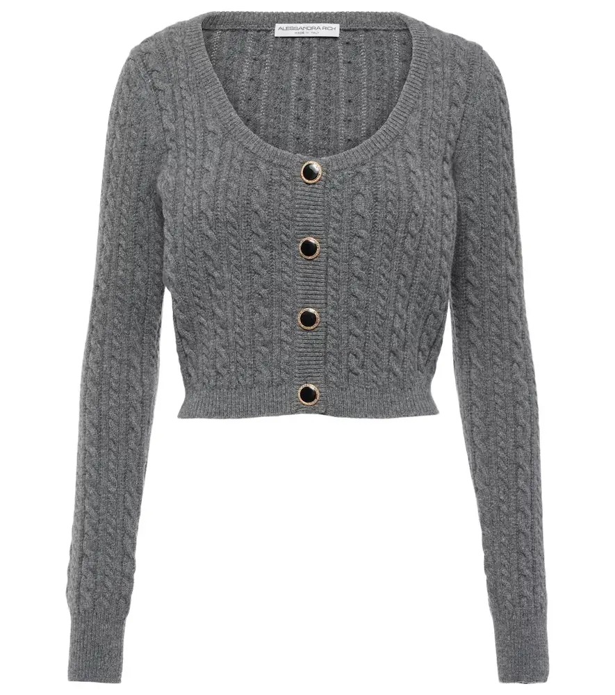 Alessandra Rich Cable-knit wool cardigan