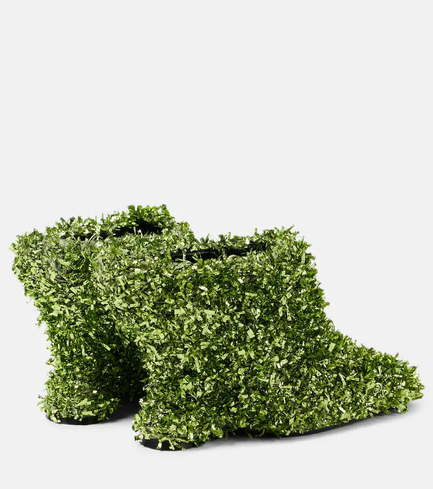 Dries Van Noten 105 glitter metallic wedge mules | Thumbnail 2
