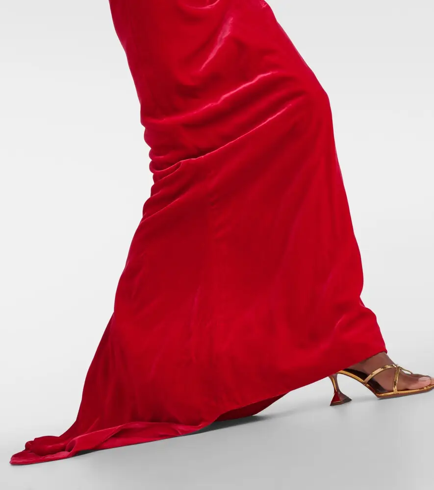 Alessandra Rich Bow-detail velvet gown | Thumbnail 2
