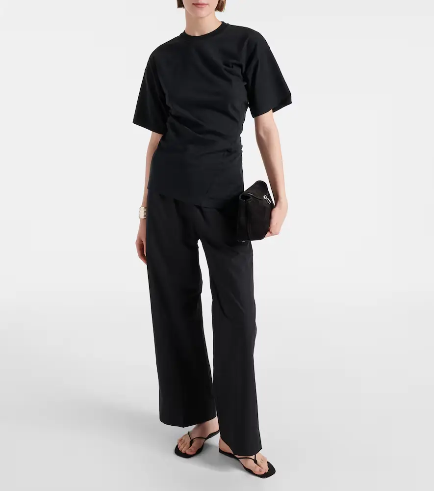 TOTEME Gathered cotton jersey T-shirt | Thumbnail 6