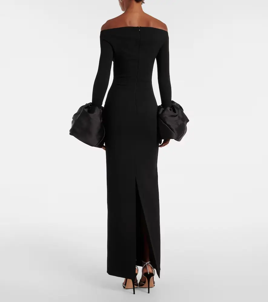 Solace London Talia off-shoulder crêpe gown | Thumbnail 2 Solace London Talia off-shoulder crêpe gown | Thumbnail 2