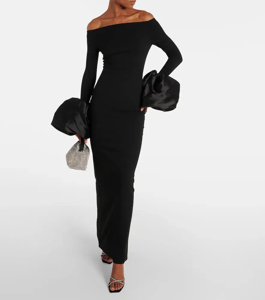 Solace London Talia off-shoulder crêpe gown | Thumbnail 6 Solace London Talia off-shoulder crêpe gown | Thumbnail 6