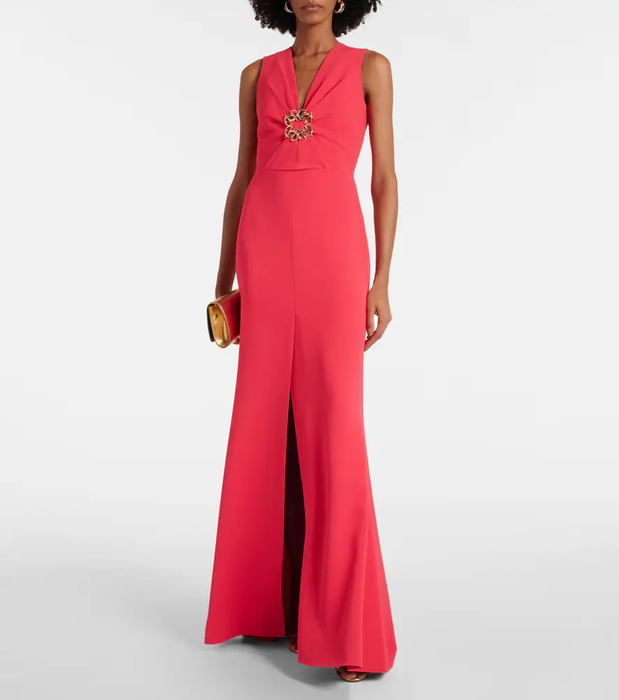 Elie Saab Gathered embellished cady gown | Thumbnail 2
