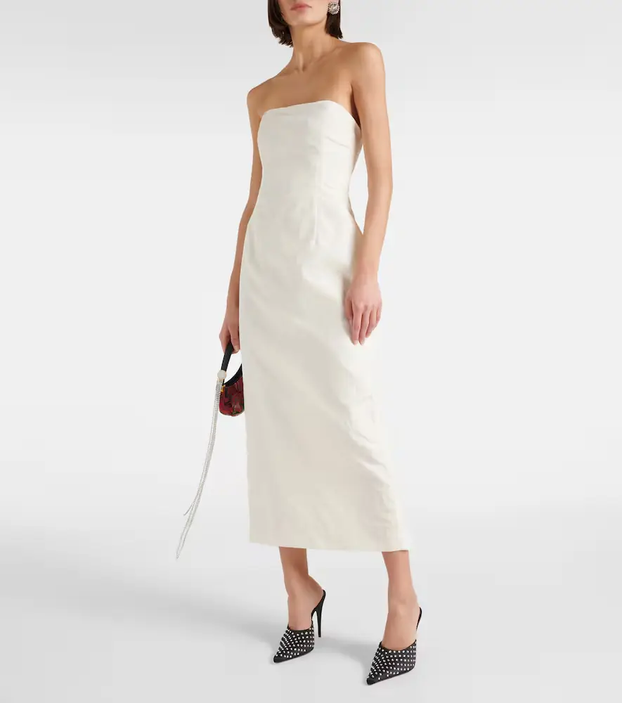 Magda Butrym Strapless silk taffeta midi dress | Thumbnail 3 Magda Butrym Strapless silk taffeta midi dress | Thumbnail 3