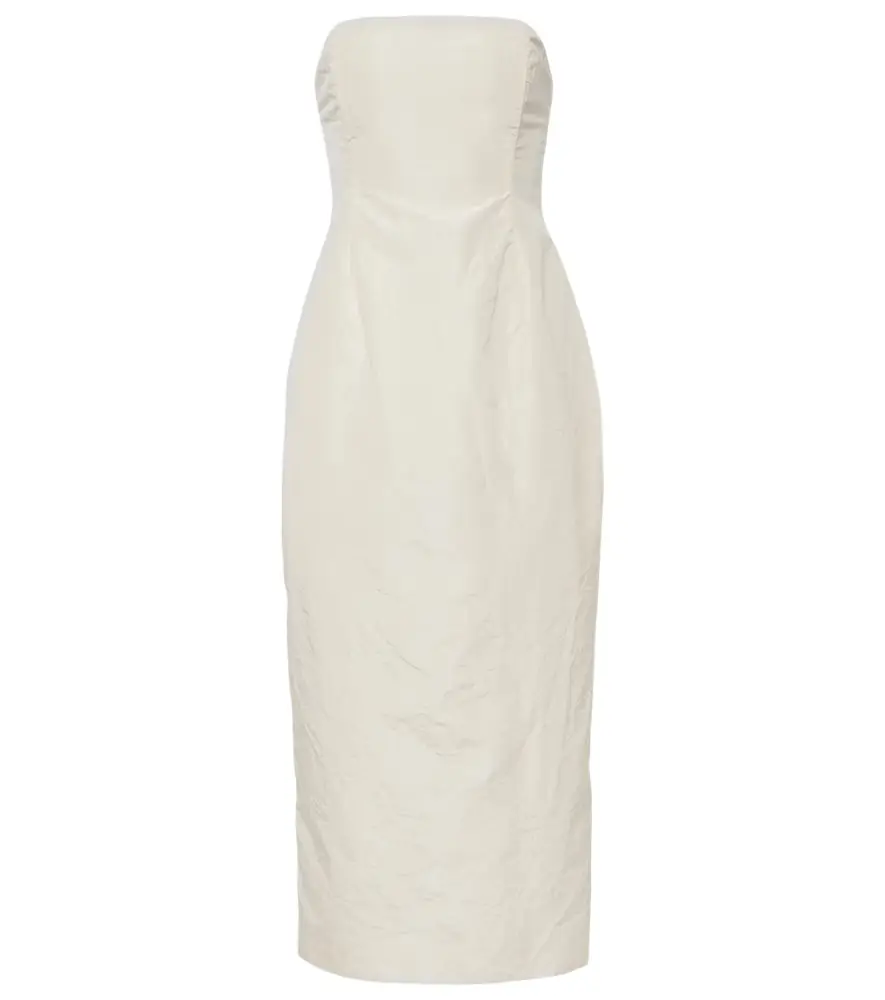 Magda Butrym Strapless silk taffeta midi dress
