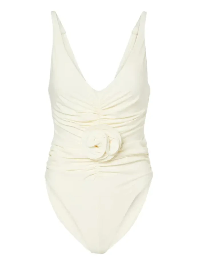 Floral-appliqué ruched swimsuit Floral-appliqué ruched swimsuit