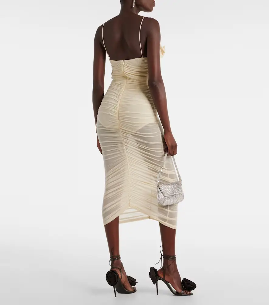 Magda Butrym Semi-sheer ruched jersey midi dress | Thumbnail 2 Magda Butrym Semi-sheer ruched jersey midi dress | Thumbnail 2