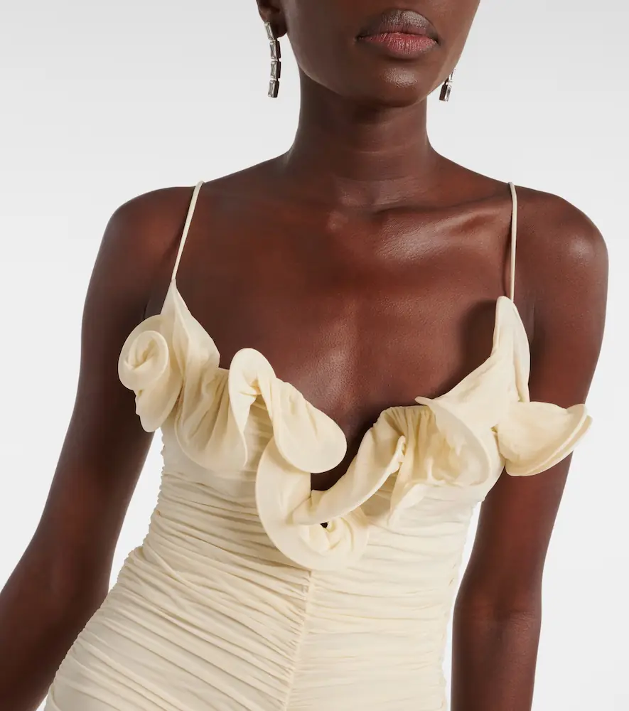 Magda Butrym Semi-sheer ruched jersey midi dress | Thumbnail 4 Magda Butrym Semi-sheer ruched jersey midi dress | Thumbnail 4