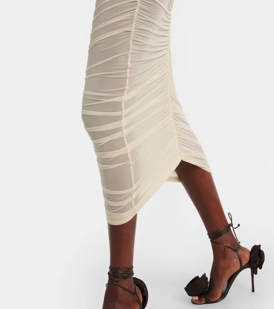 Magda Butrym Semi-sheer ruched jersey midi dress | Thumbnail 5 Magda Butrym Semi-sheer ruched jersey midi dress | Thumbnail 5