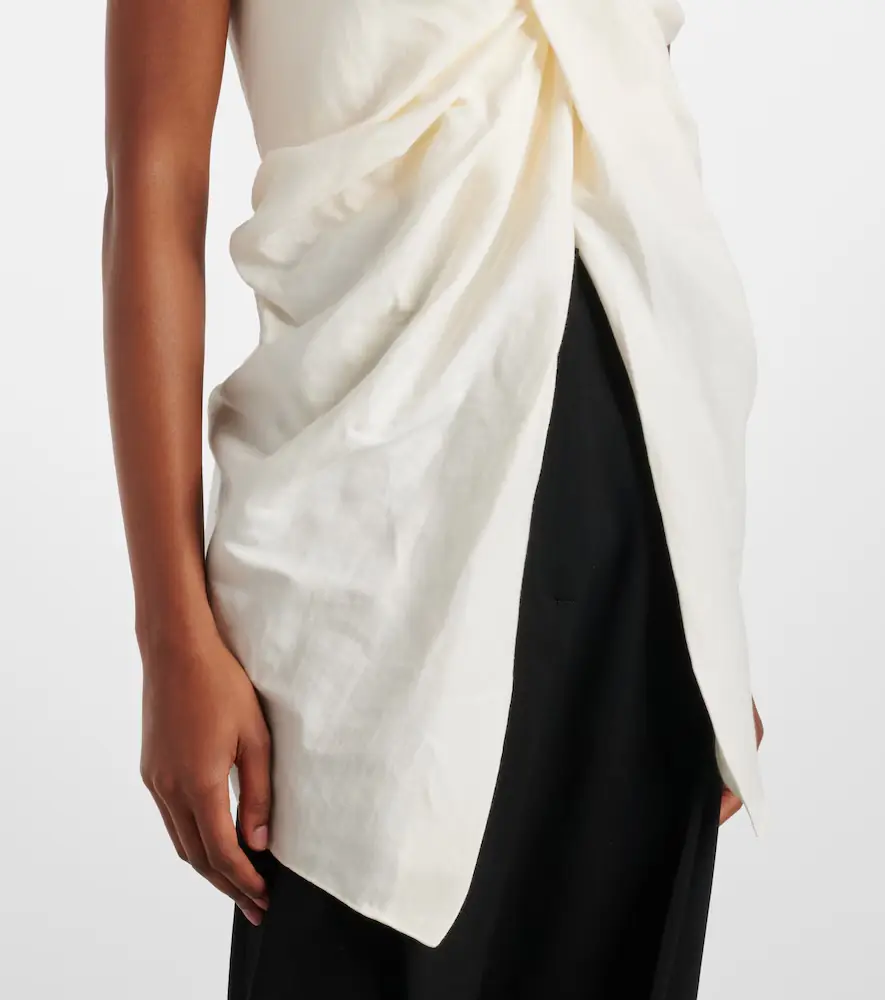 Tove Tuiren draped linen and cotton-blend top | Thumbnail 3