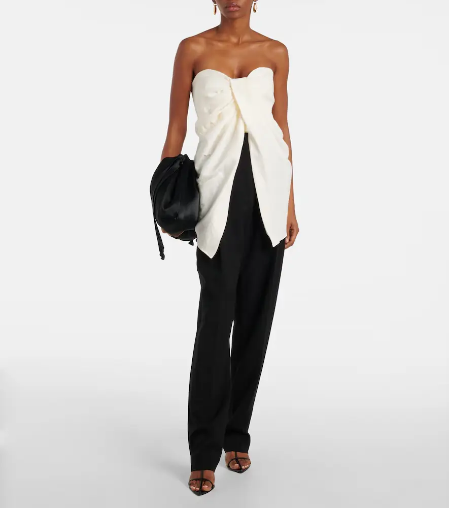 Tove Tuiren draped linen and cotton-blend top | Thumbnail 4