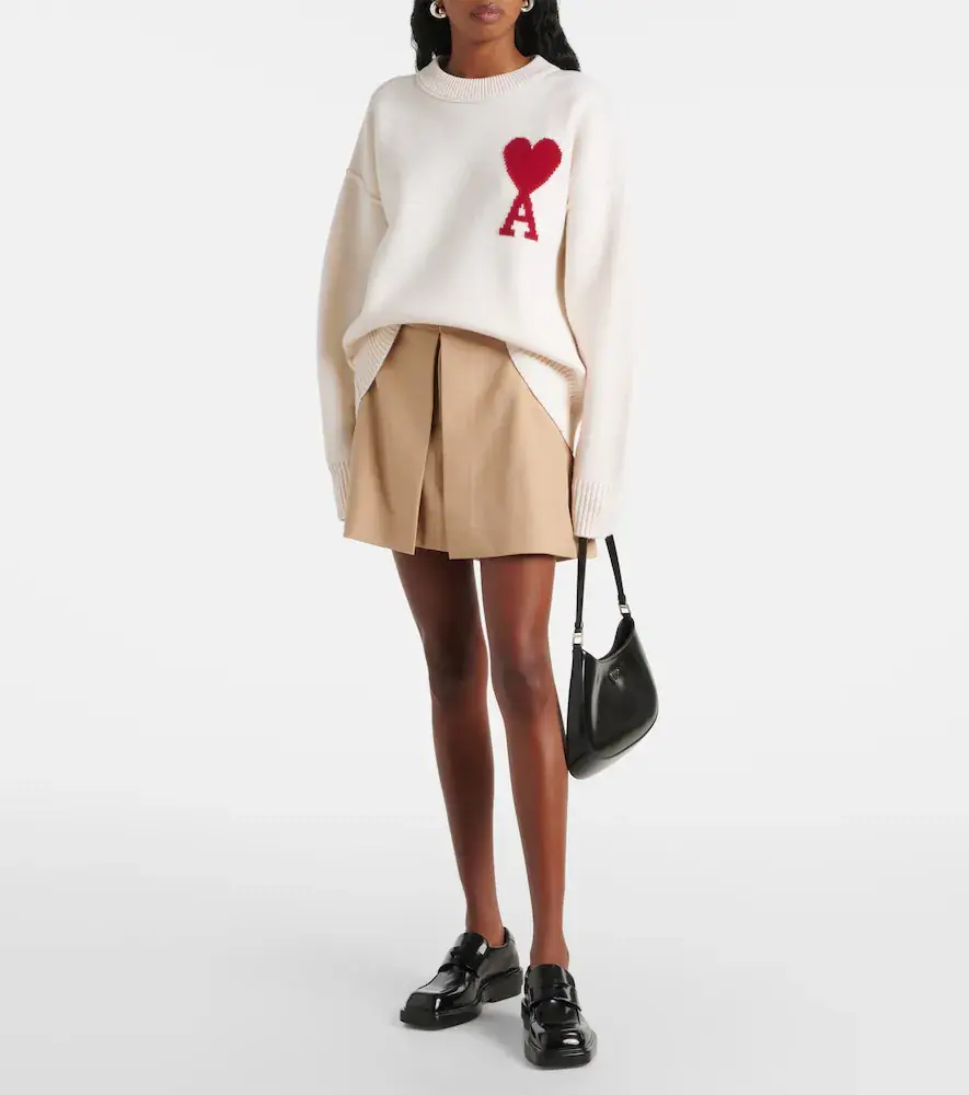 AMI PARIS Wool gabardine miniskirt | Thumbnail 3