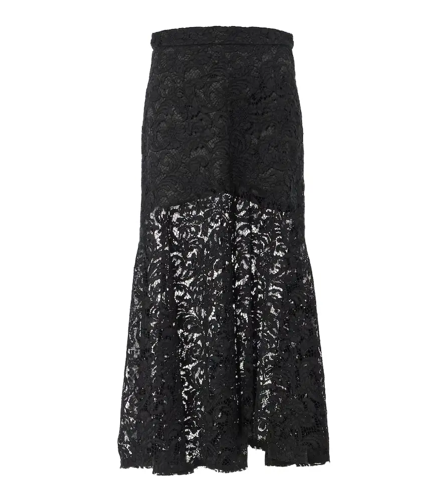 Patou Cotton-blend lace maxi skirt