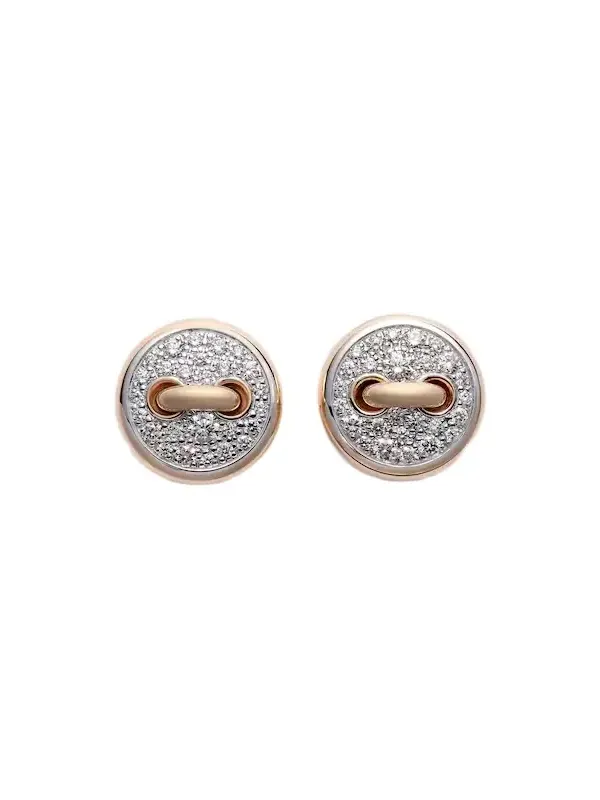 Pom Pom Dot 18kt rhodium-plated rose gold earrings with diamonds Pom Pom Dot 18kt rhodium-plated rose gold earrings with diamonds