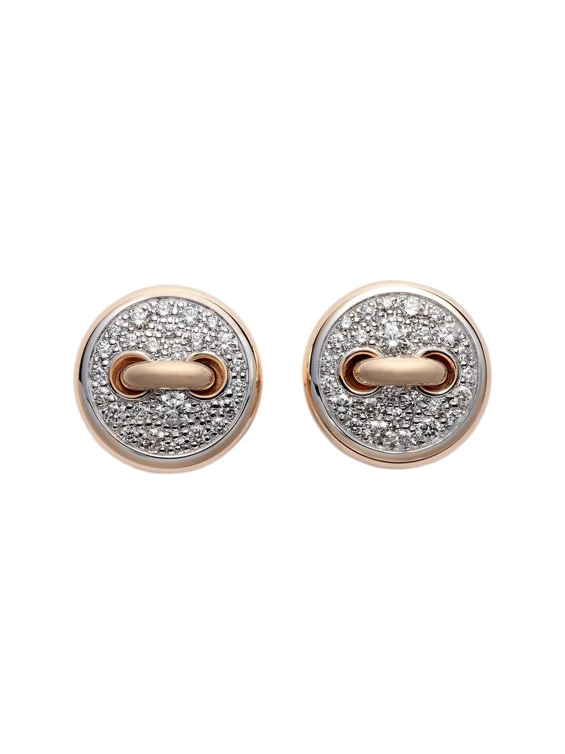 Pom Pom Dot 18kt rhodium-plated rose gold earrings with diamonds Pom Pom Dot 18kt rhodium-plated rose gold earrings with diamonds