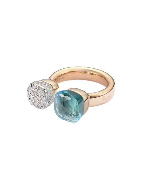 Nudo 18kt rose and white gold ring with topaz and diamonds Nudo 18kt rose and white gold ring with topaz and diamonds