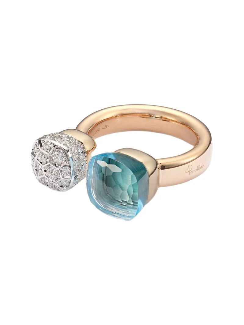 Nudo 18kt rose and white gold ring with topaz and diamonds Nudo 18kt rose and white gold ring with topaz and diamonds