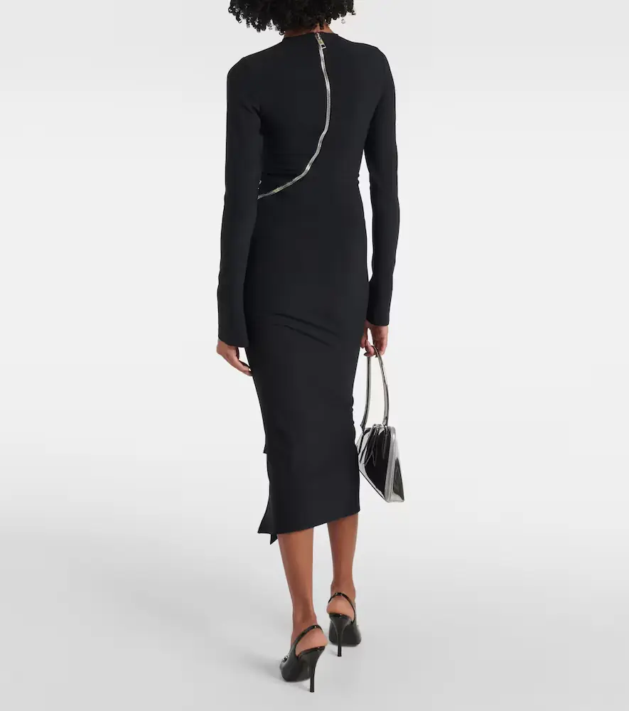 The Attico Zip-up jersey midi dress | Thumbnail 3