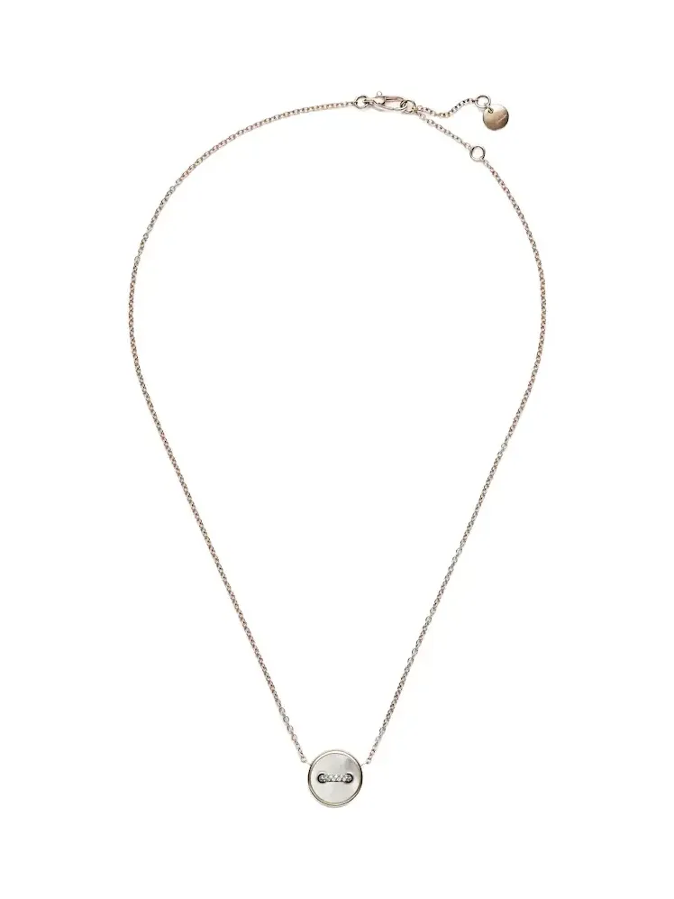 Pom Pom Dot 18kt rose gold pendant necklace with mother-of-pearl and diamonds