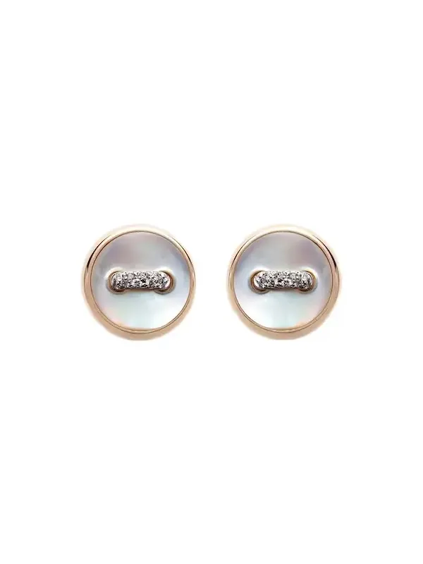 Pom Pom Dot 18kt rose gold earrings with mother of pearl and diamonds Pom Pom Dot 18kt rose gold earrings with mother of pearl and diamonds
