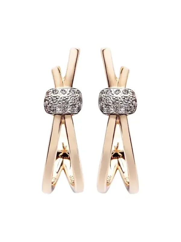 Together 18kt rose gold earrings with diamonds Together 18kt rose gold earrings with diamonds