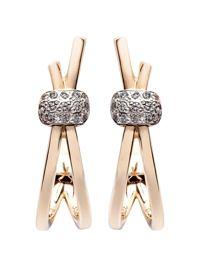 Together 18kt rose gold earrings with diamonds Together 18kt rose gold earrings with diamonds