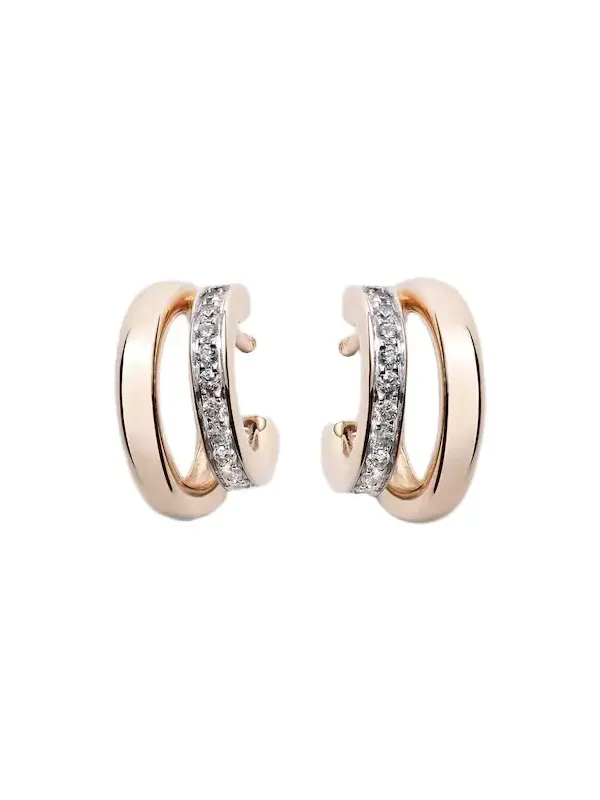Together 18kt rose gold earrings with diamonds Together 18kt rose gold earrings with diamonds