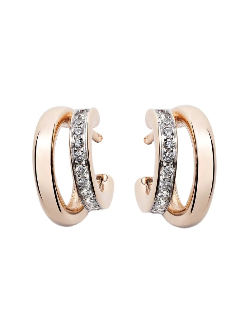 Together 18kt rose gold earrings with diamonds Together 18kt rose gold earrings with diamonds