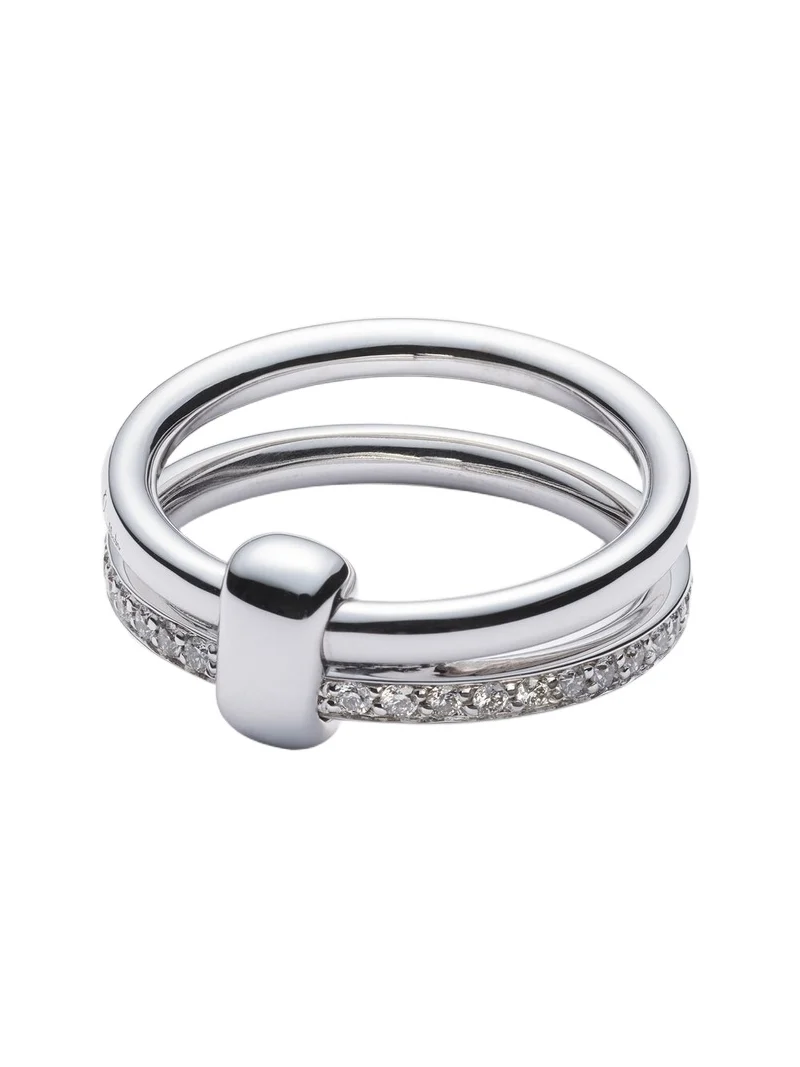 Together 18kt white gold ring with diamonds