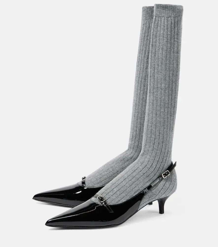Magda Butrym Leather-trimmed sock boots | Thumbnail 2 Magda Butrym Leather-trimmed sock boots | Thumbnail 2