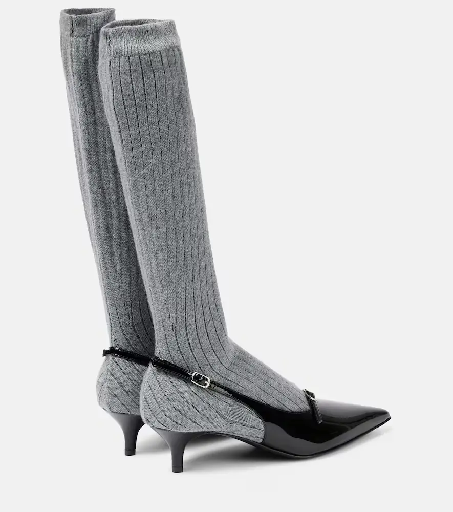 Magda Butrym Leather-trimmed sock boots | Thumbnail 4 Magda Butrym Leather-trimmed sock boots | Thumbnail 4