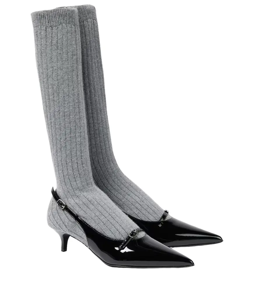 Magda Butrym Leather-trimmed sock boots