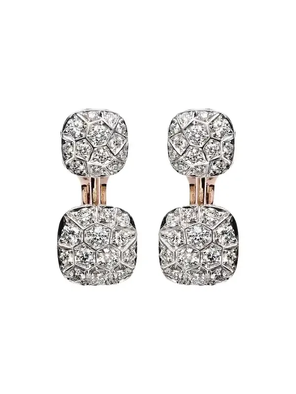 Nudo 18kt rose and white gold earrings with diamonds Nudo 18kt rose and white gold earrings with diamonds