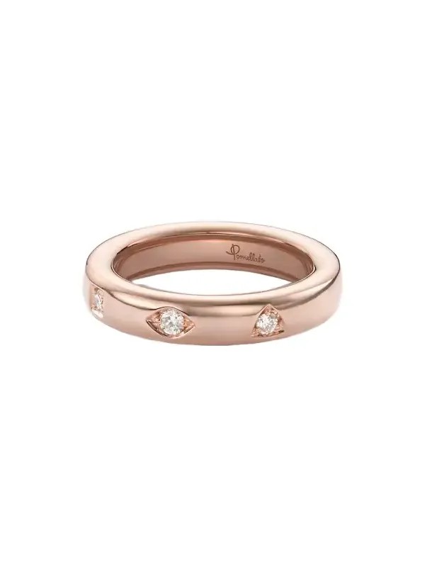 Iconica Extra Slim 18kt rose gold ring with diamonds Iconica Extra Slim 18kt rose gold ring with diamonds