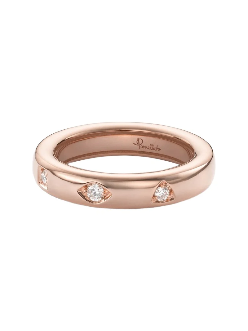 Iconica Extra Slim 18kt rose gold ring with diamonds Iconica Extra Slim 18kt rose gold ring with diamonds