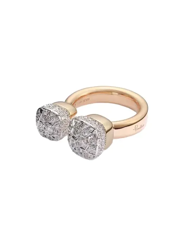 Nudo 18kt rose and white gold ring with diamonds Nudo 18kt rose and white gold ring with diamonds