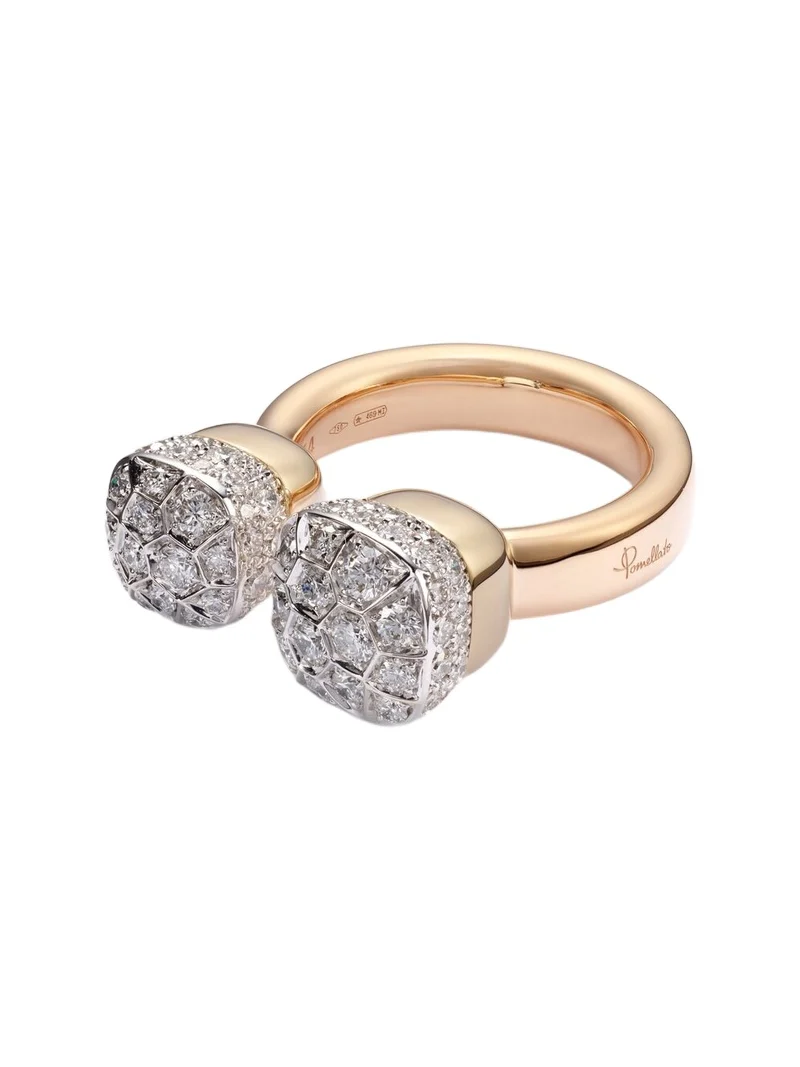Nudo 18kt rose and white gold ring with diamonds