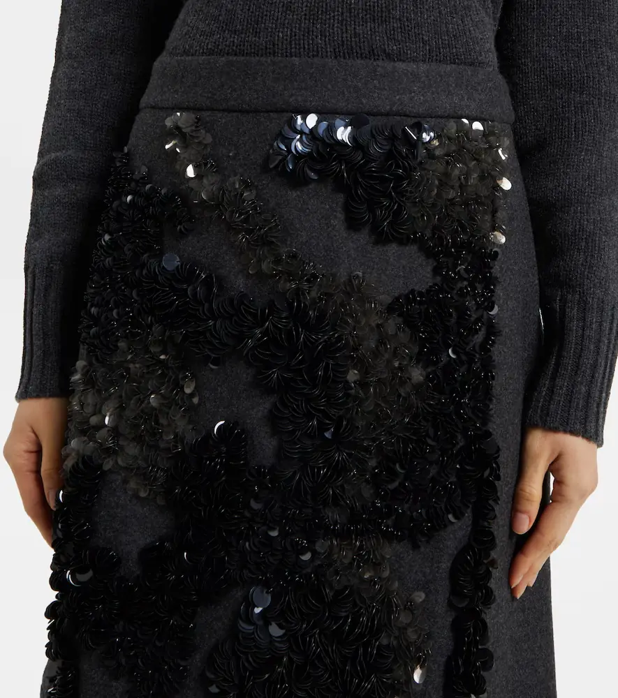 Plan C Sequined wool-blend midi skirt | Thumbnail 4