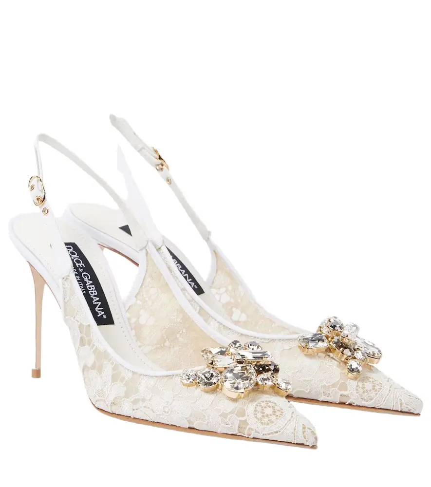 Dolce & Gabbana Rainbow lace slingback pumps | Image 1 Dolce & Gabbana Rainbow lace slingback pumps | Image 1