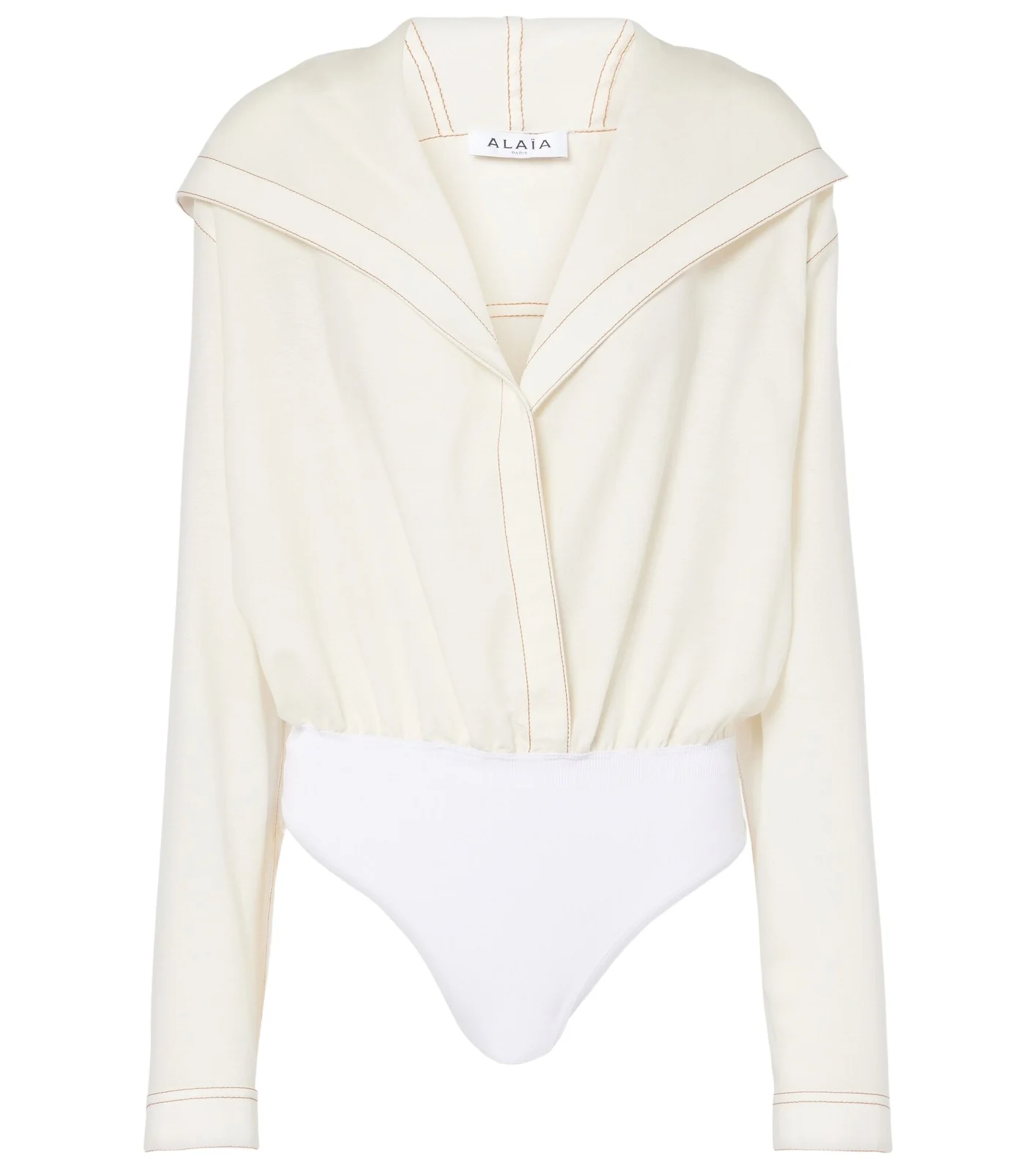 ALAÏA Hooded wool-blend bodysuit