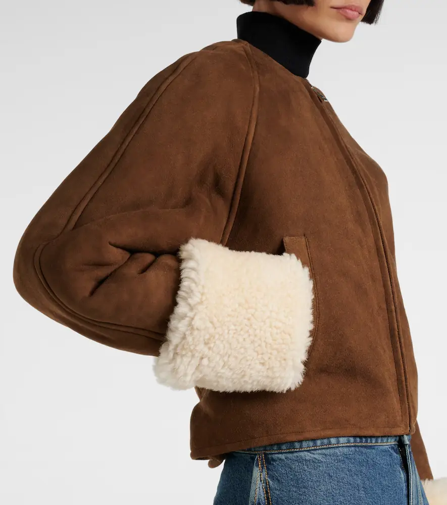 ALAÏA Shearling-trimmed suede jacket | Thumbnail 2 ALAÏA Shearling-trimmed suede jacket | Thumbnail 2