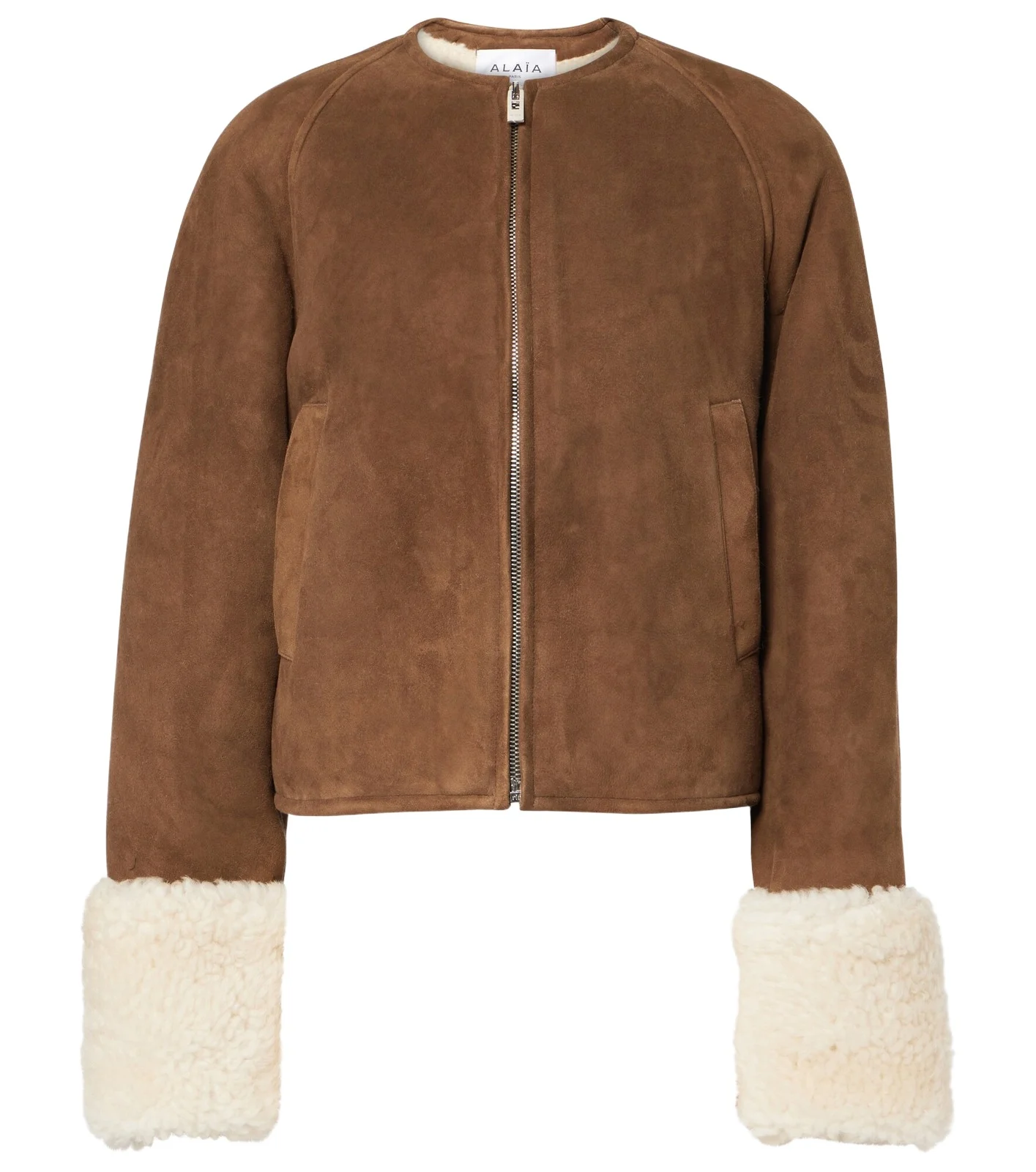 ALAÏA ALAÏA Shearling-trimmed suede jacket