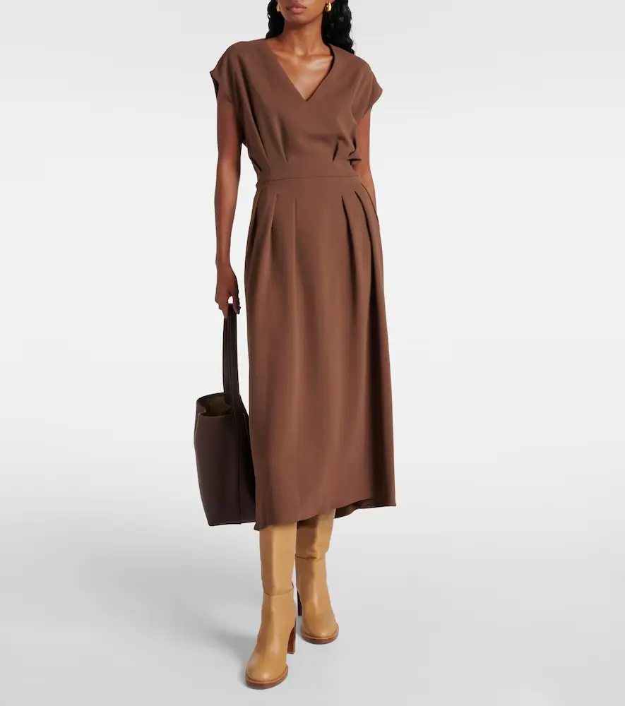 Joseph Pleated cady midi dress | Thumbnail 2 Joseph Pleated cady midi dress | Thumbnail 2