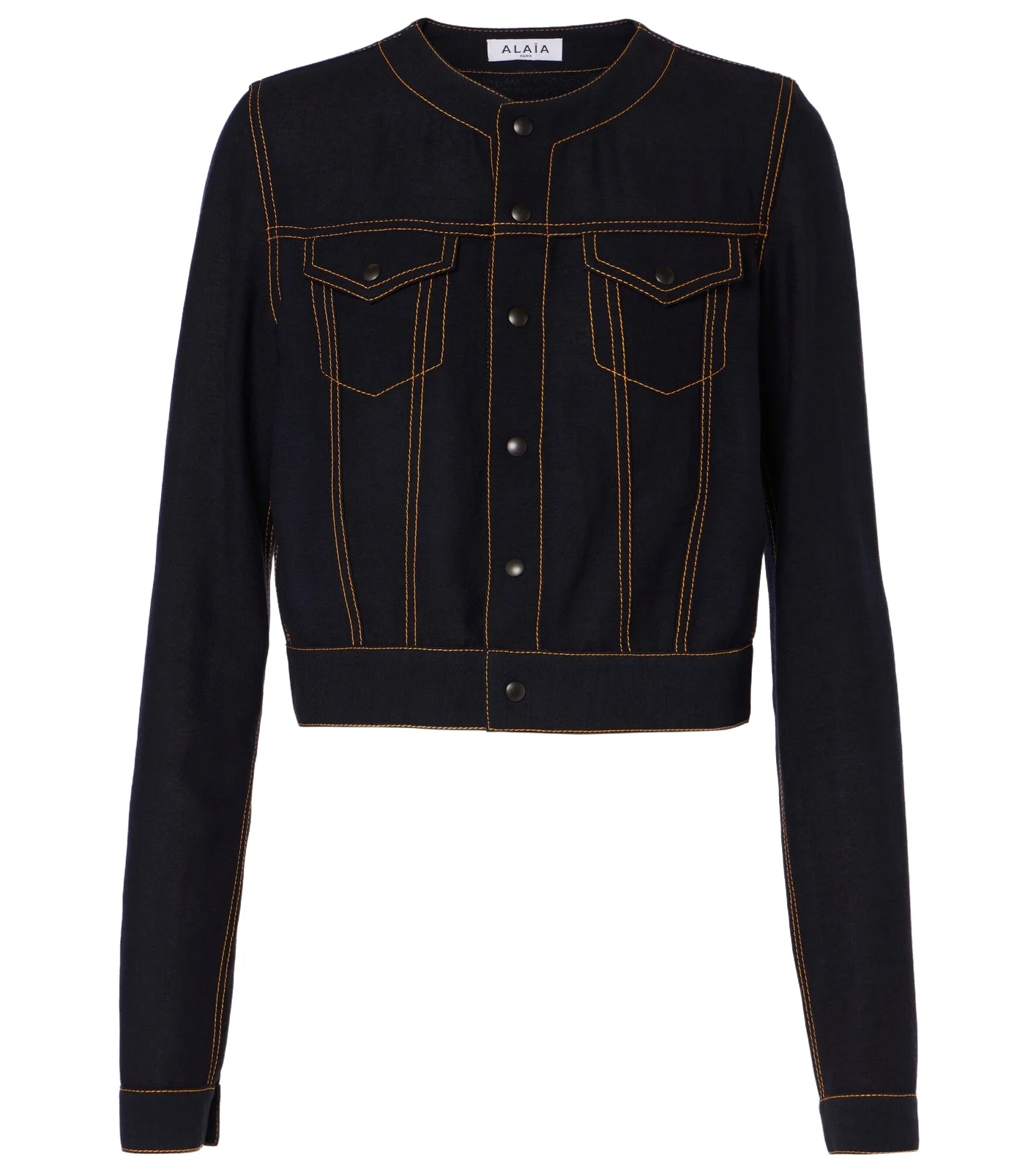 Fluid cropped wool-blend jacket