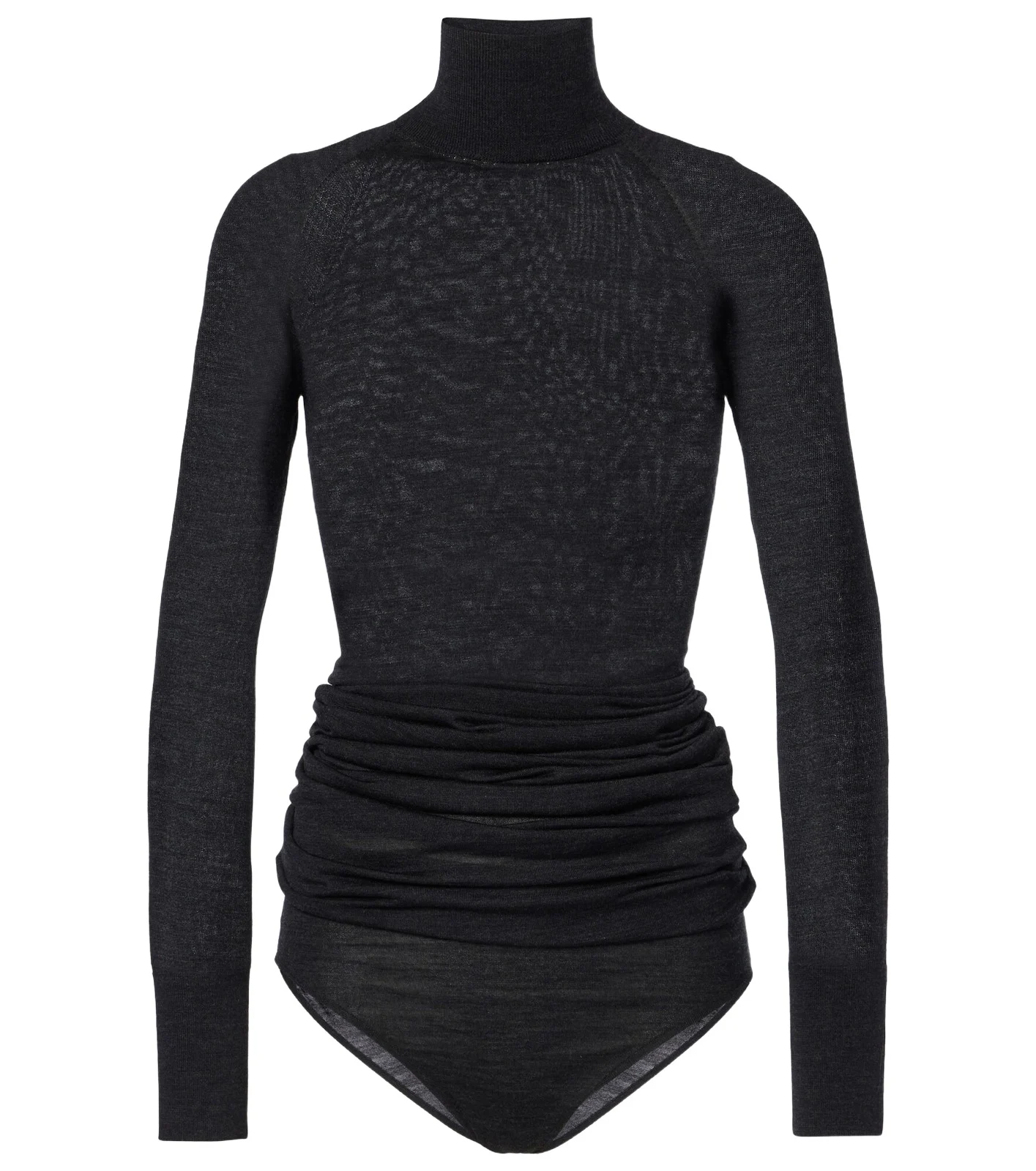ALAÏA Draped wool turtleneck bodysuit