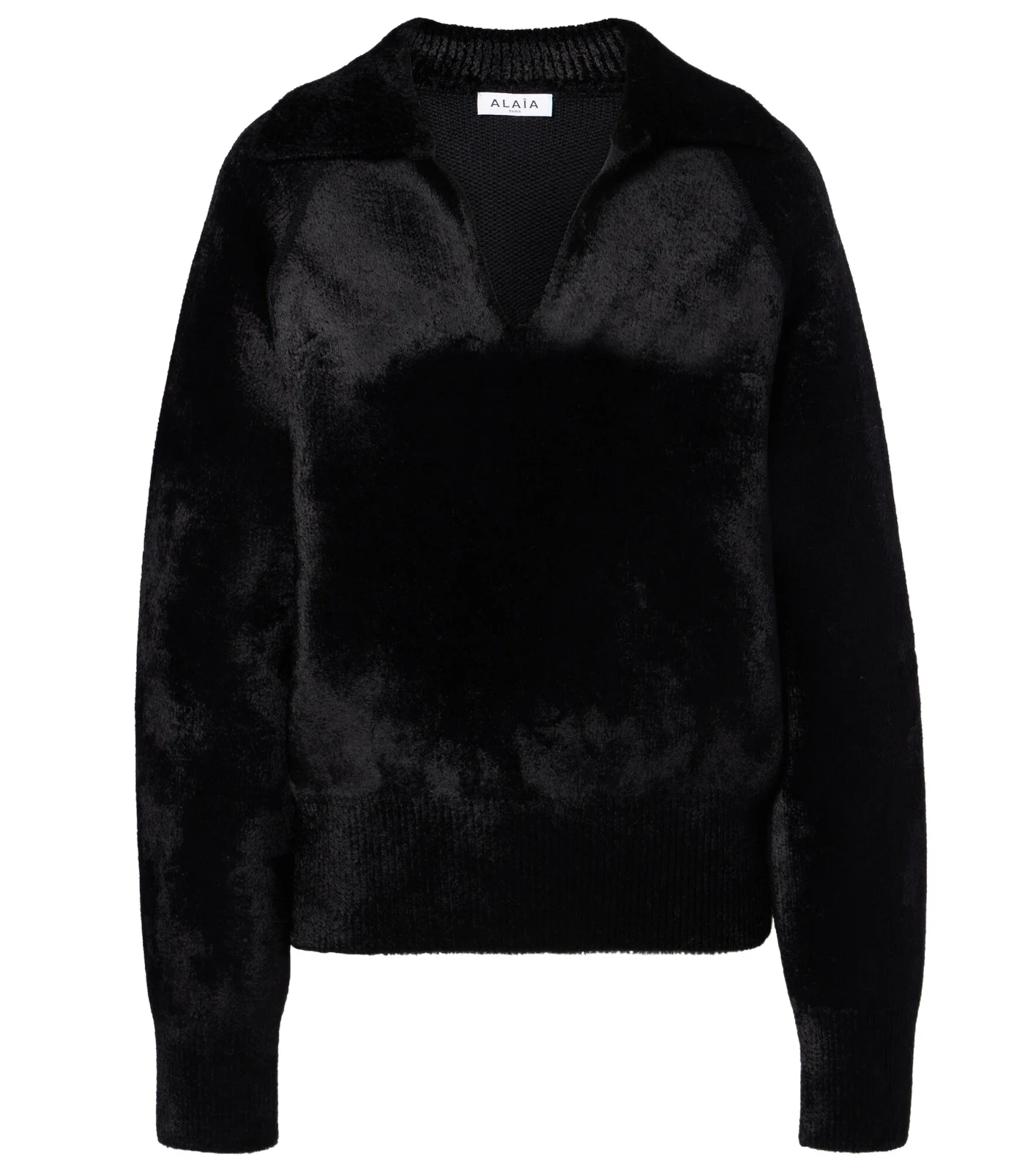 ALAÏA Wool-blend polo sweater ALAÏA Wool-blend polo sweater