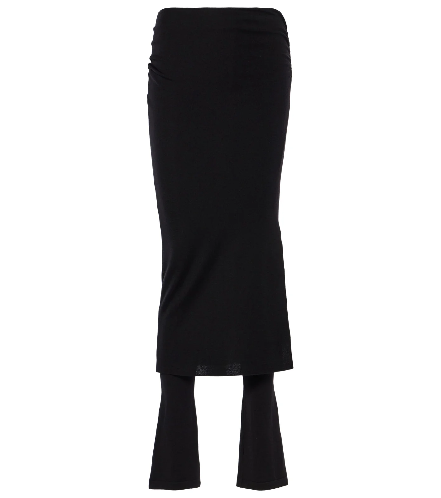Ruched wool-blend skirt pants