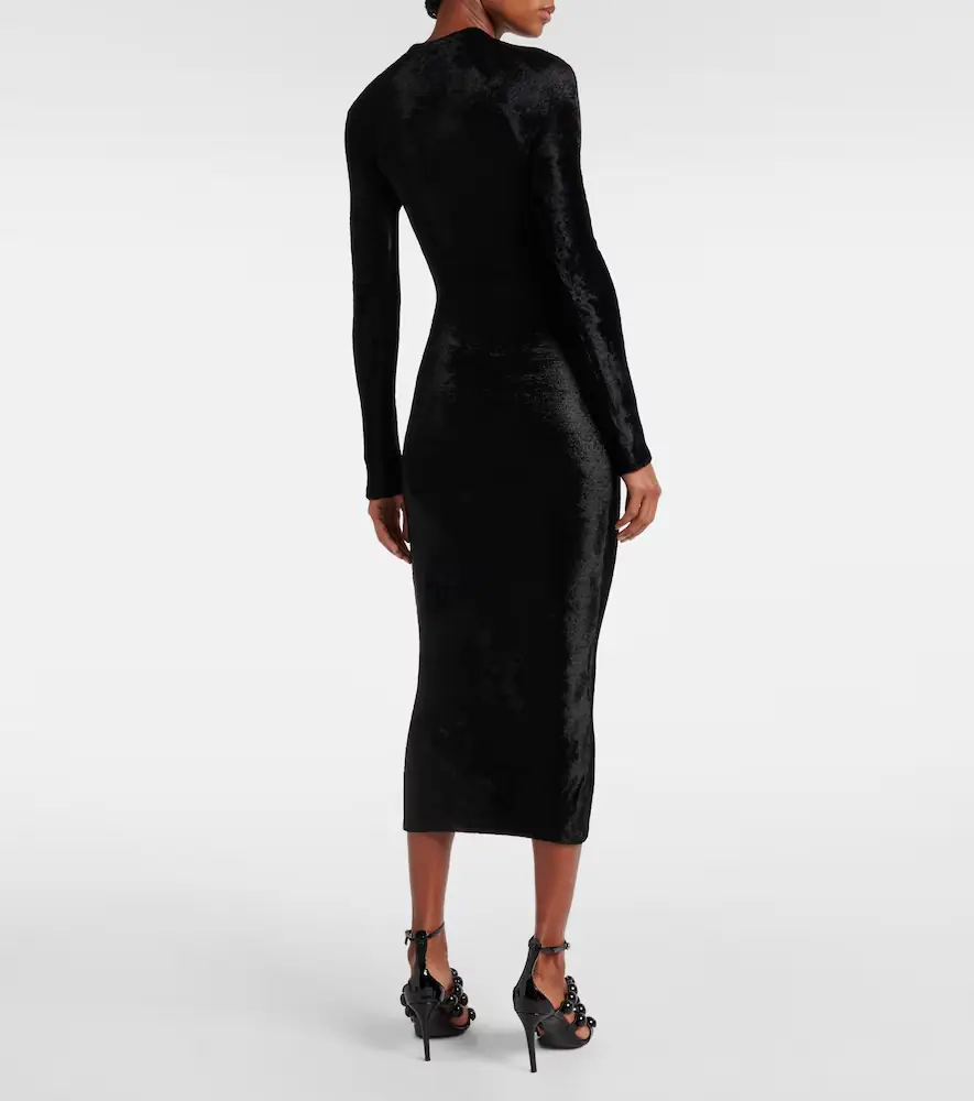 ALAÏA ALAÏA Velvet midi dress | Thumbnail 3