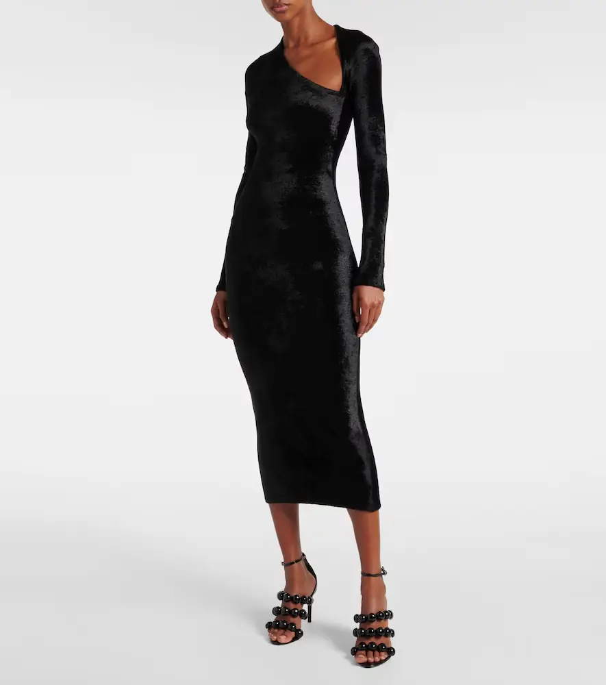 ALAÏA ALAÏA Velvet midi dress | Thumbnail 4